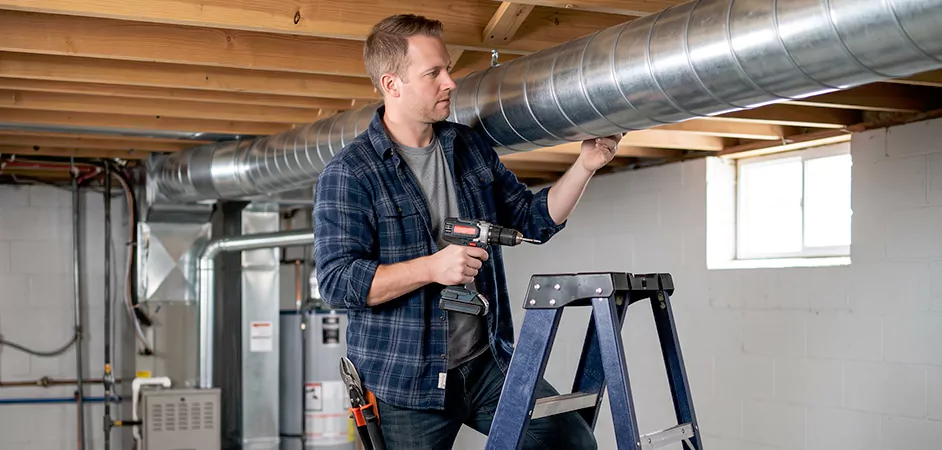 Exposed Spiral Ductwork in Baltimore