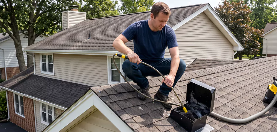 Multi-Story Roof Dryer Vent Cleaning in Baltimore